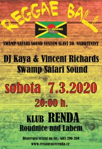 obrázek k akci REGGAE BÁL ★ DJ Kaya & Vincent Richards (Jamaica) / Swamp Safari Sound