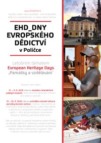 obrázek k akci Dny evropského dědictví (EHD) v muzeu 2020