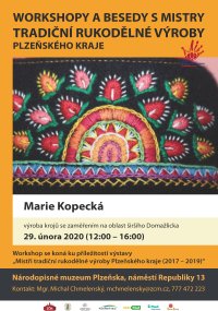 obrázek k akci Workshopy s mistry tradiční rukodělné výroby Plzeňského kraje: s Marií Kopeckou (výroba lidových krojů)