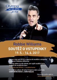 obrázek k akci Za nákup v Olympii vyhrajete vstupenky na koncert Robbieho Williamse