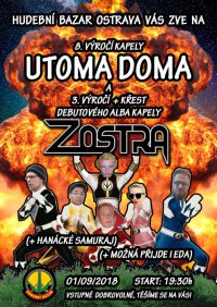 obrázek k akci Křest alba kapely ZOSTRA+8. výročí kapely Utoma Doma
